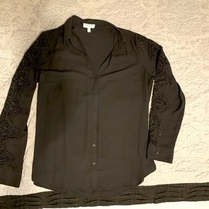 Express slim fit black portofino size L, lace detail down arms.